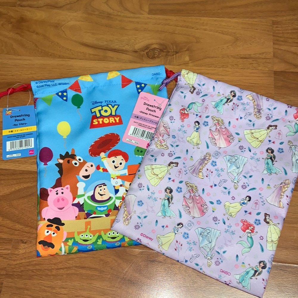 NWT Disney Bundle of Two Drawstring Bags